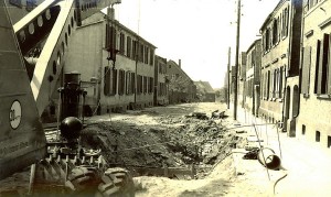 August-Bebel-Staße, heute  Kleistraße,  Bau der   Abwasserleitung 1962-1964