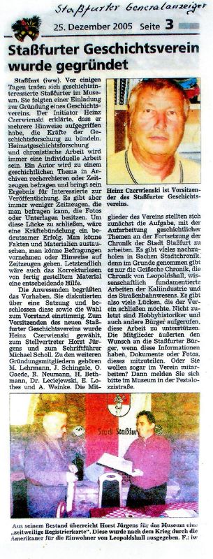 Staßfurter Geschichtsverein wurde gegründet