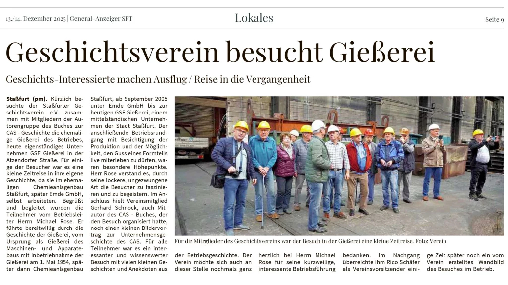 Geschichtsverein besucht Gießerei