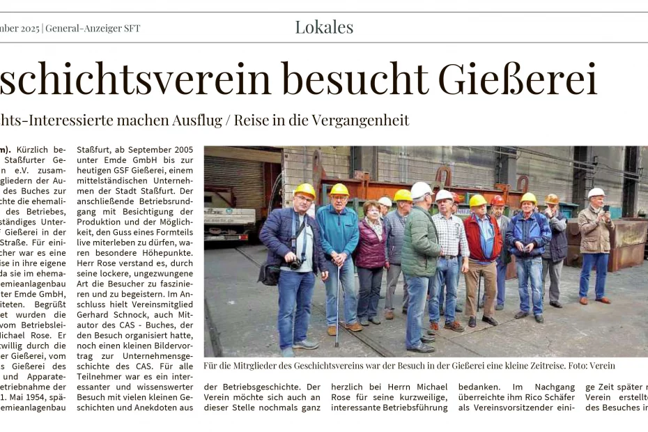 Geschichtsverein besucht Gießerei