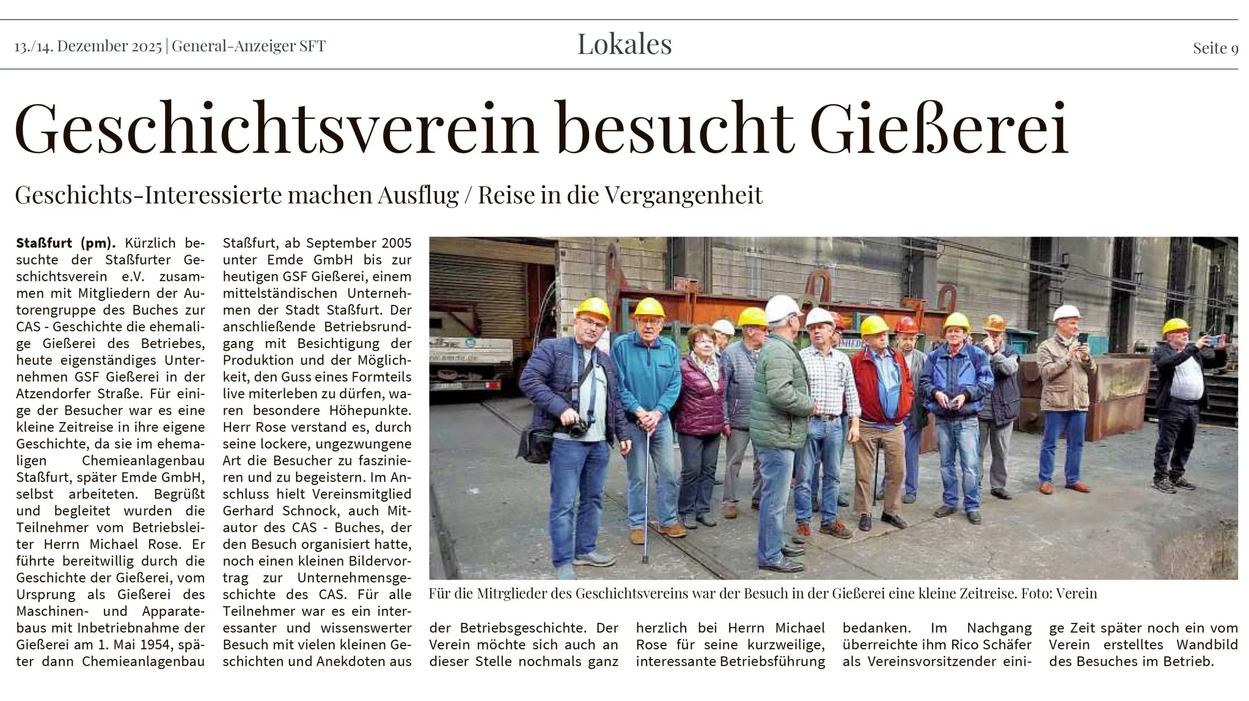 Geschichtsverein besucht Gießerei