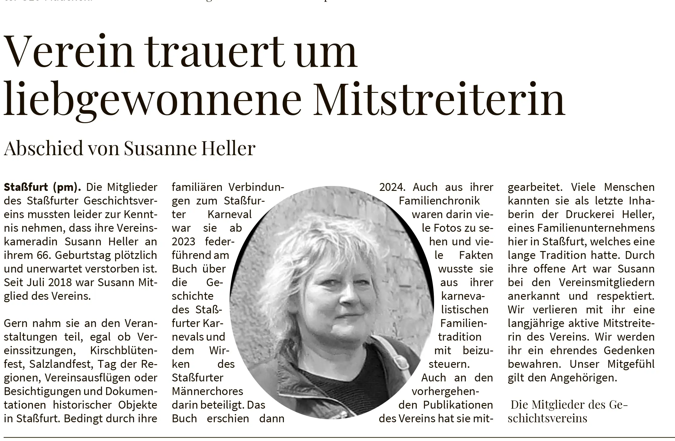 Abschied von Susanne Heller